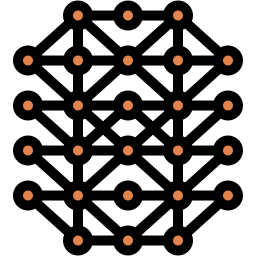 réseau neuronal couleur linéaire icône