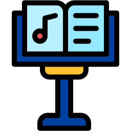 sheet music stand lineal color icon