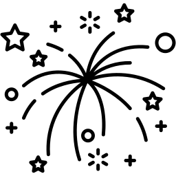 fireworks line icon