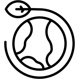 earth leaf cycle line icon
