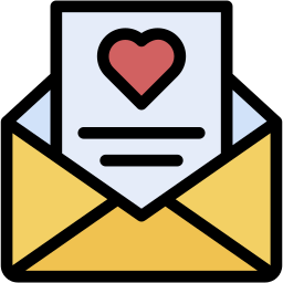 love letter lineal color icon