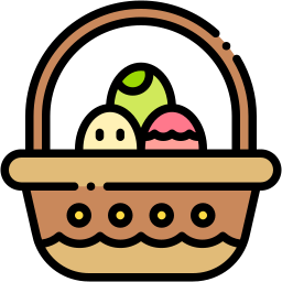 easter basket lineal color icon