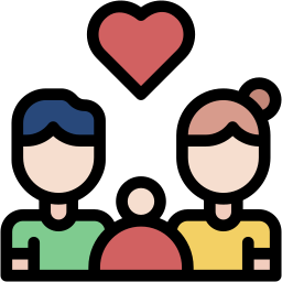 family lineal color icon