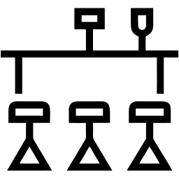 كراسي البار خط أيقونة