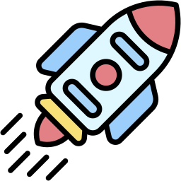 rocket lineal color icon