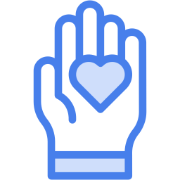 mano del cuore due colori icona
