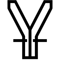日元 线条 图标