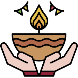diwali lineal color icon