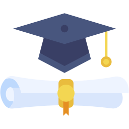 graduation cap flat icon