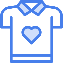 t-shirt heart two color icon