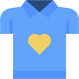 t-shirt heart flat icon