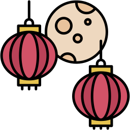 中秋节 线性色 图标