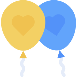 palloncini piatto icona