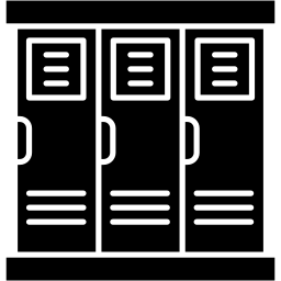 Schulschließfächer gefüllt Icon
