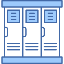 Schulschließfächer zwei farben Icon