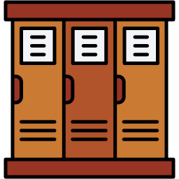 Schulschließfächer lineal farbe Icon