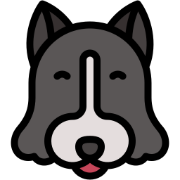 dog face lineal color icon