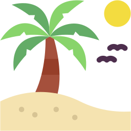 praia plano ícone
