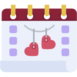 calendario anniversari piatto icona