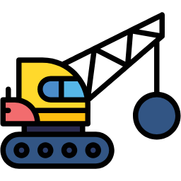 wrecking ball lineal color icon