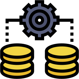 data processing lineal color icon
