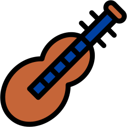 acoustic guitar lineal color icon