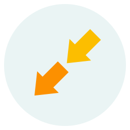 içe doğru oklar düz simge