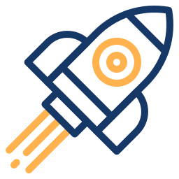 Rakete zwei farben Icon