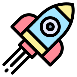 rocket lineal color icon