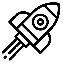 rocket line icon
