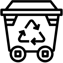 recycling bin line icon