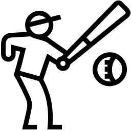 baseball player line icon