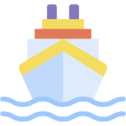 cruise ship flat icon