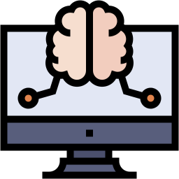 intelligence artificielle couleur linéaire icône