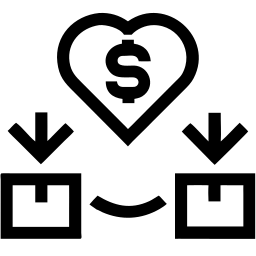 捐款 线条 图标