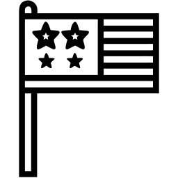american flag line icon