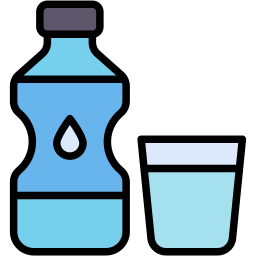 water bottle lineal color icon