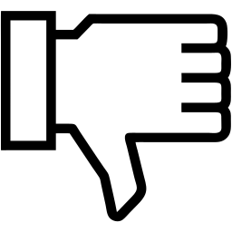 başparmak aşağı çizgi simge