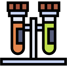 test tube lineal color icon