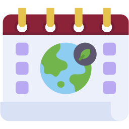 calendario giornata della terra piatto icona