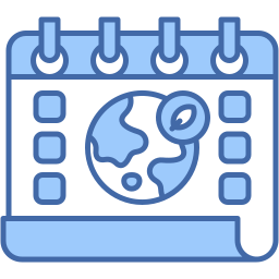 calendario giornata della terra due colori icona