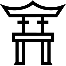 torii gate line icon