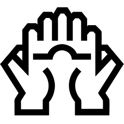 mains ligne icône