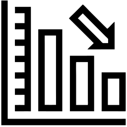 decreasing graph line icon