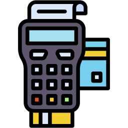 payment terminal lineal color icon