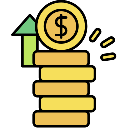 money growth lineal color icon