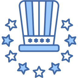 patriotic hat two color icon