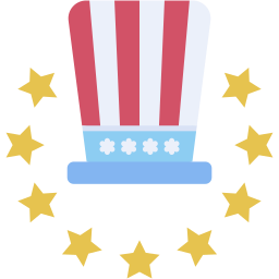 chapéu patriótico plano ícone