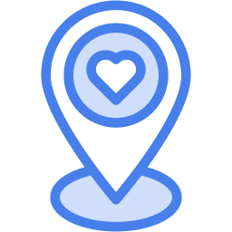 location heart two-color icon