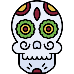 sugar skull lineal color icon